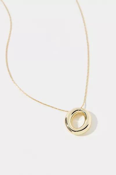 14k Gold Plated Bubble Initial Charm Necklace