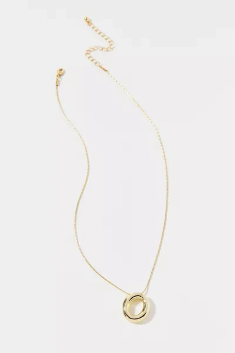 14k Gold Plated Bubble Initial Charm Necklace