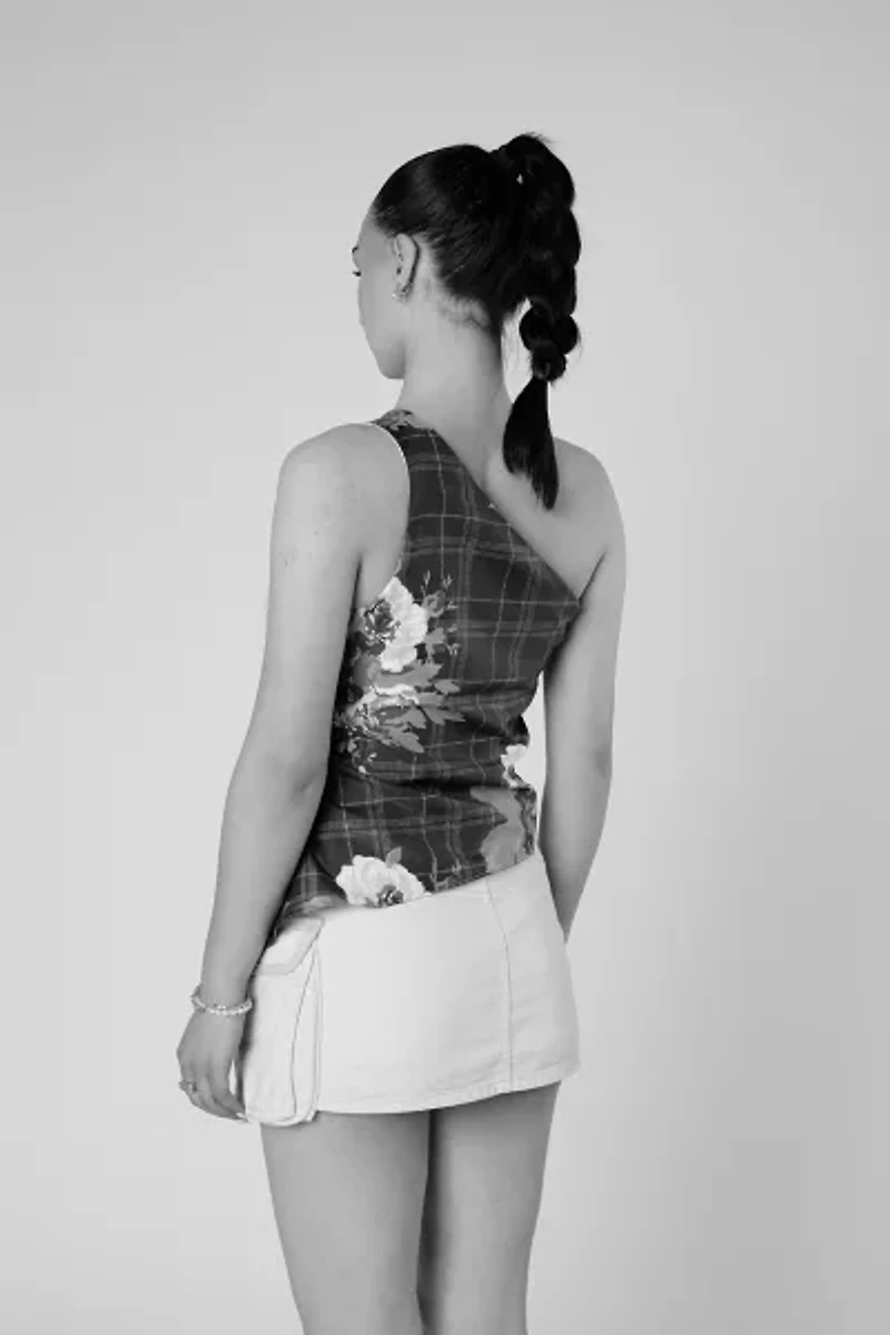 Rework Silk Scarf Ruche Tank