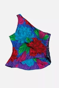 Frankie Collective Rework Silk Scarf Ruche Tank