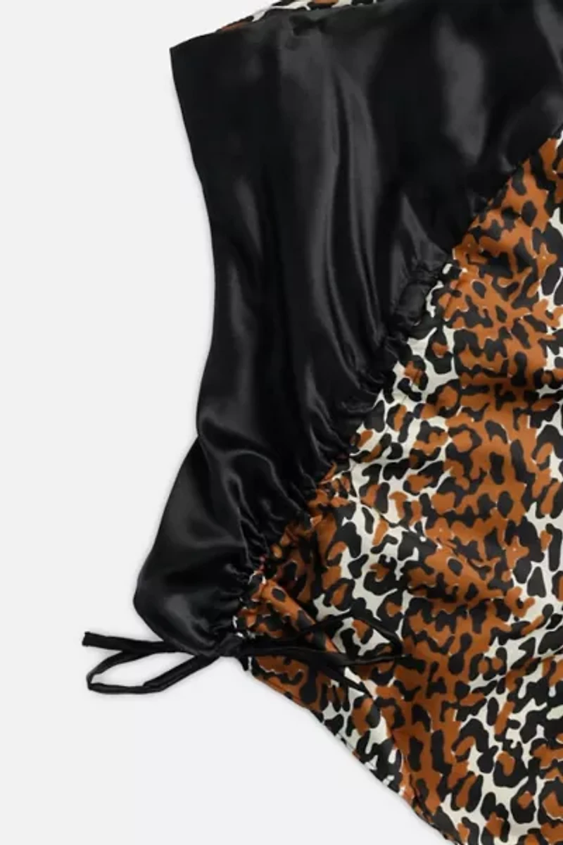 Frankie Collective Rework Silk Scarf Ruche Tank