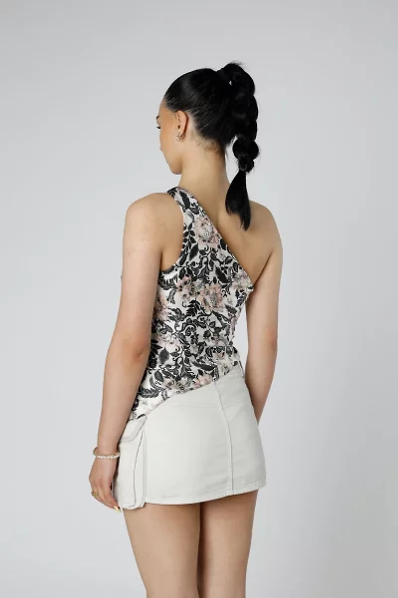 Rework Silk Scarf Ruche Tank