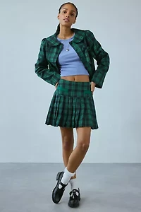 Neon Rose Macy Plaid Tartan Pleated Mini Skirt