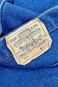 Vintage 1980's Levi’s® 517 Red Tab Dark Faded Western Boot Cut Denim Jeans