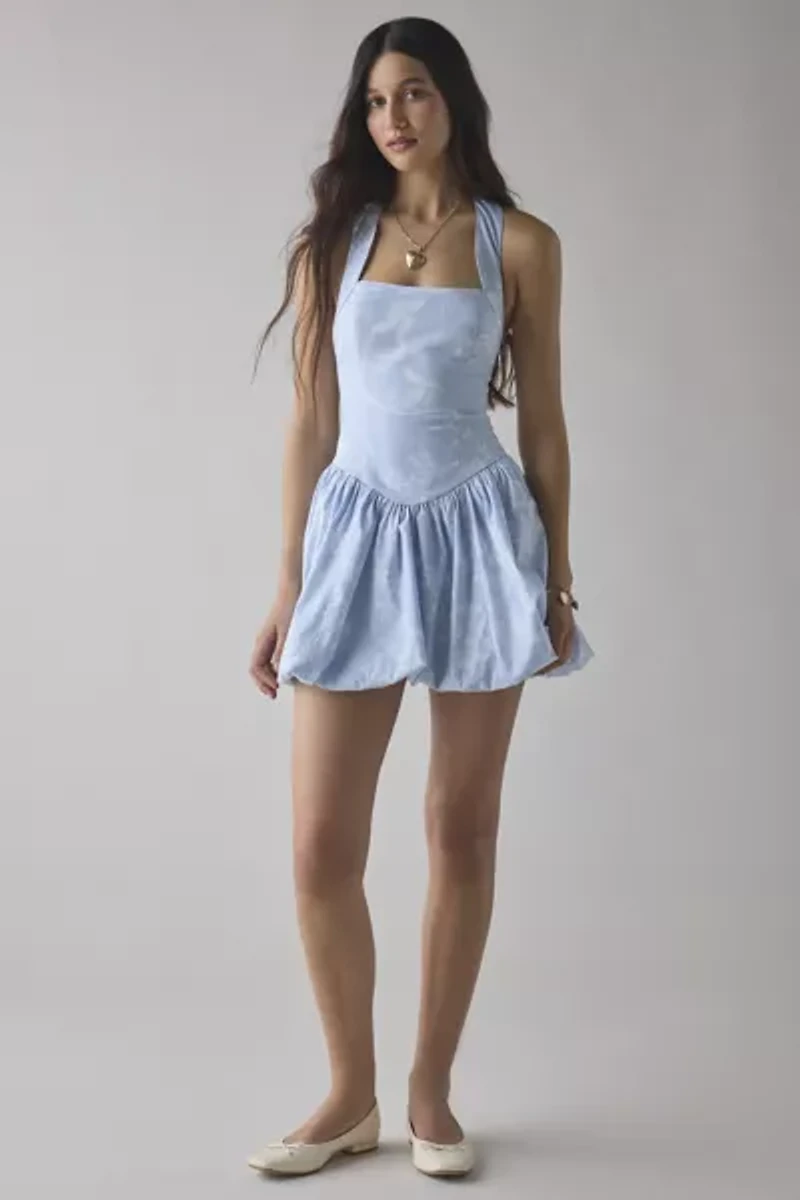 Kimchi Blue Casey Halter Bubble Hem Mini Dress