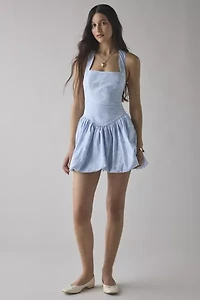 Kimchi Blue Casey Halter Bubble Hem Mini Dress