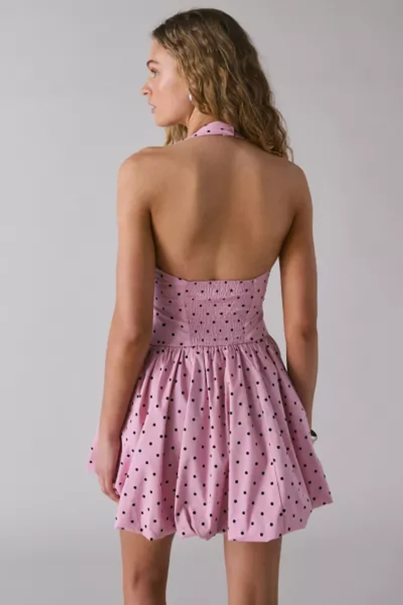 Kimchi Blue Casey Halter Bubble Hem Mini Dress