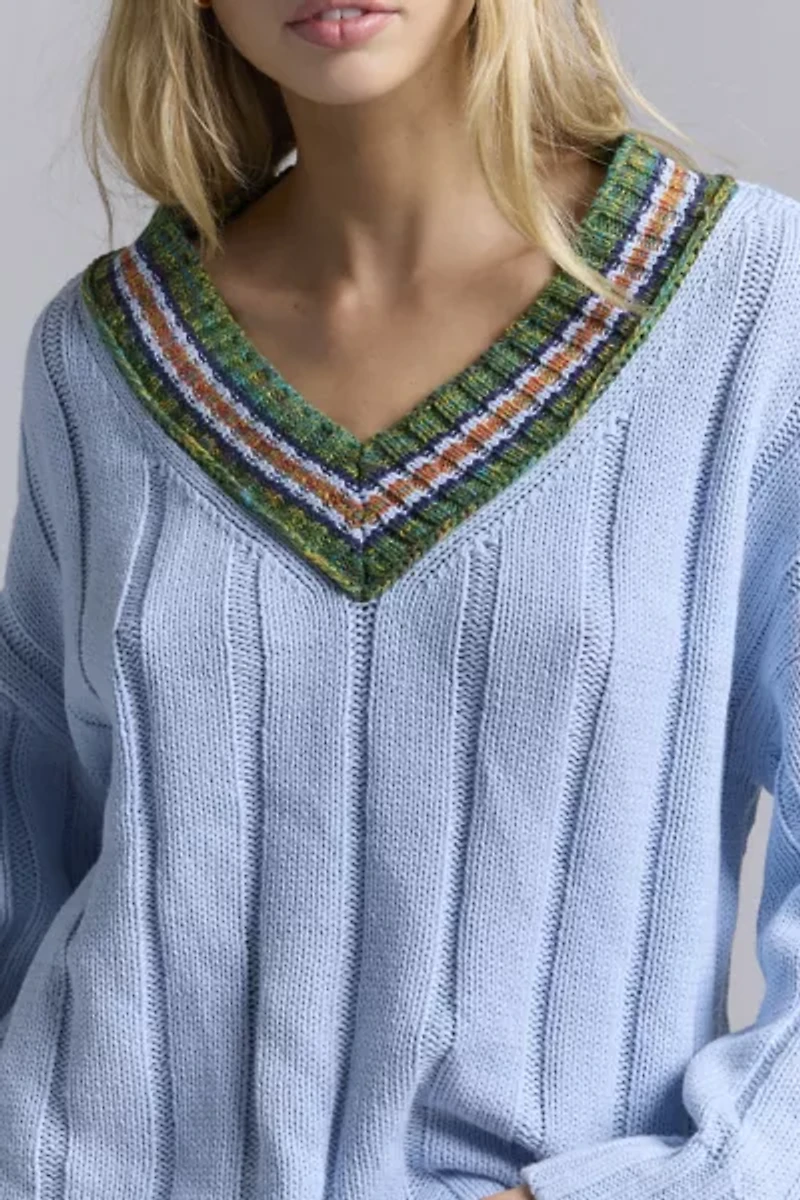 BDG Brooks Cricket V-Neck Pullover Sweater