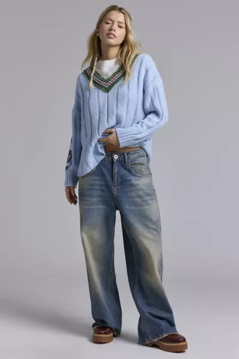 BDG Brooks Cricket V-Neck Pullover Sweater