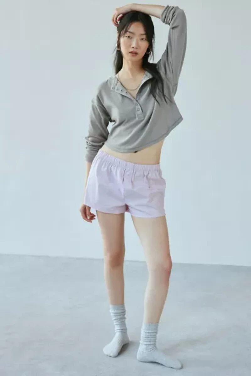 Out From Under Luise Pointelle Knit Long Sleeve Henley Top