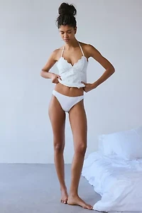 Out From Under Diamond Pointelle Knit Low Rise Thong