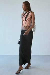 AFRM Delaney Almond Kiss One-Shoulder Lace Trim Top