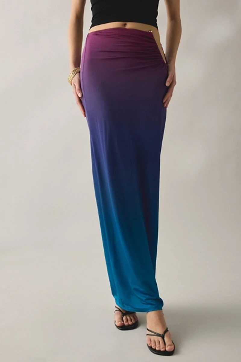 AFRM Aven Hardware Detail Mesh Maxi Skirt