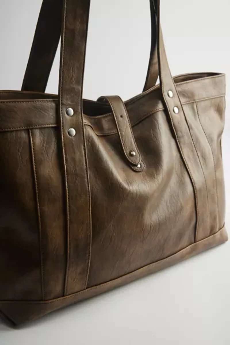 BDG Washed Faux Leather Tote Bag