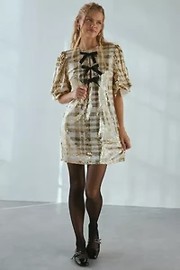 Sister Jane Dream Allusions Sequin Bow Mini Dress