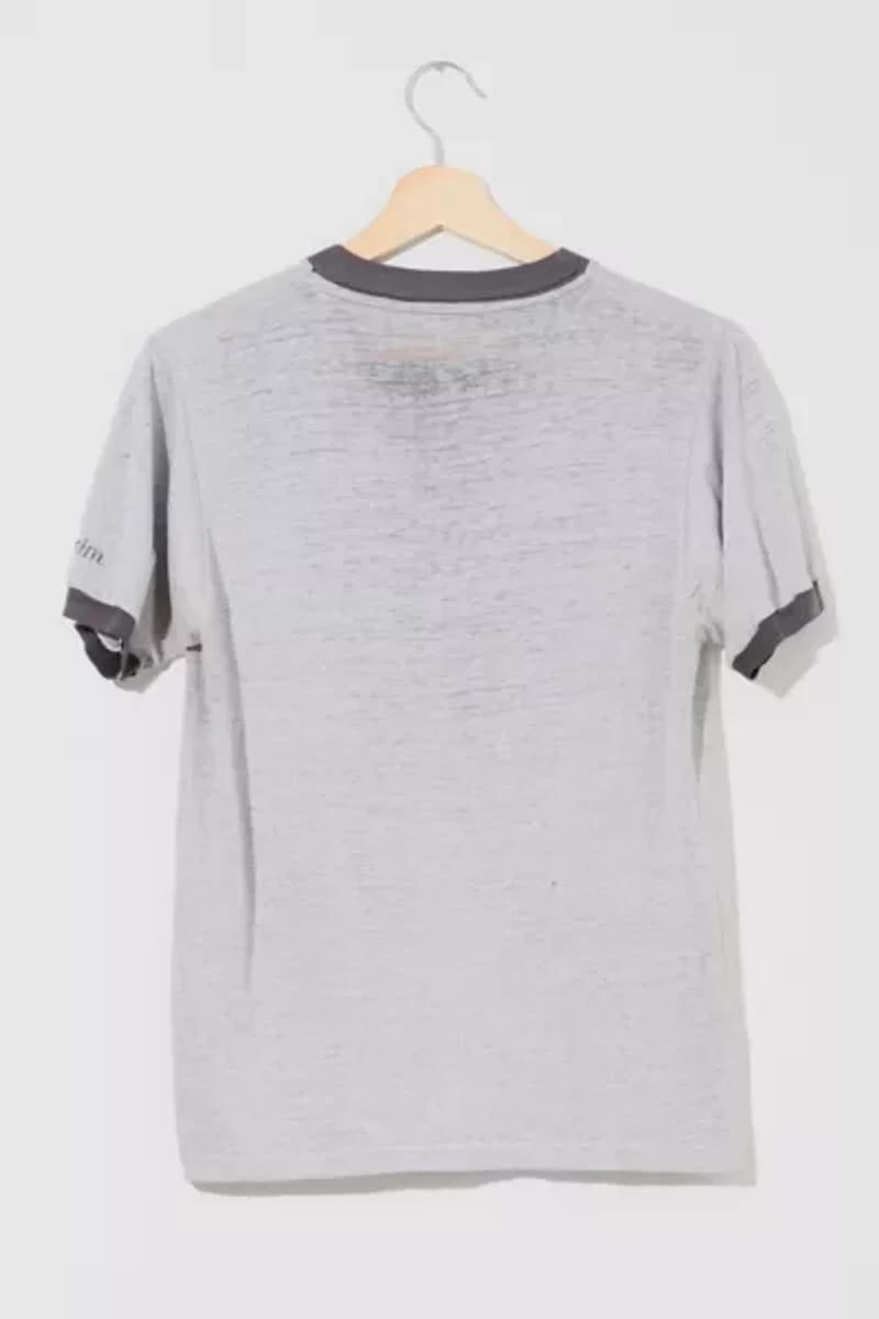 Vintage 1980s Distressed Sheer Flame Graphic Ringer T-Shirt