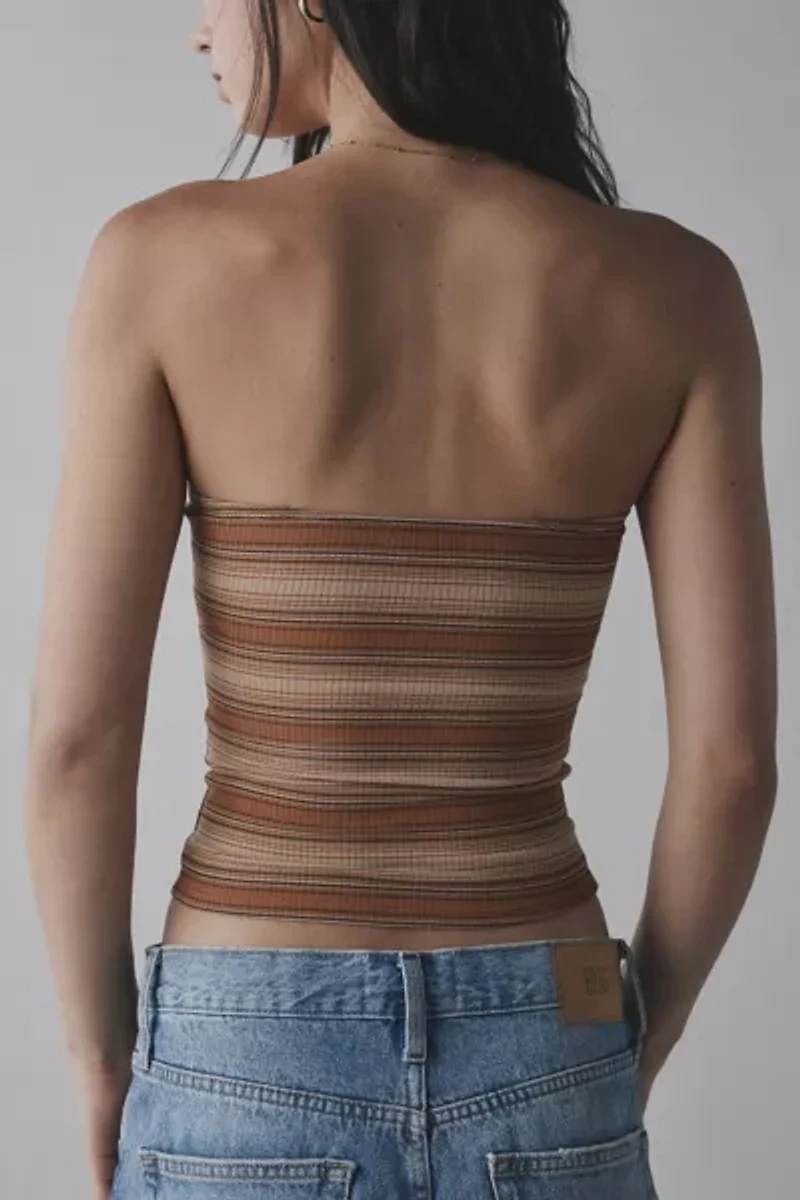 BDG Carla Sweetheart Neckline Ribbed Knit Tube Cropped Top