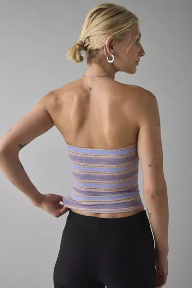 BDG Carla Sweetheart Neckline Printed Ribbed Knit Tube Top