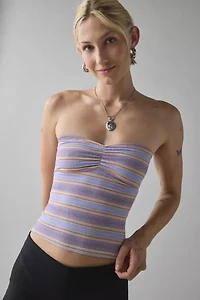 BDG Carla Sweetheart Neckline Printed Ribbed Knit Tube Top