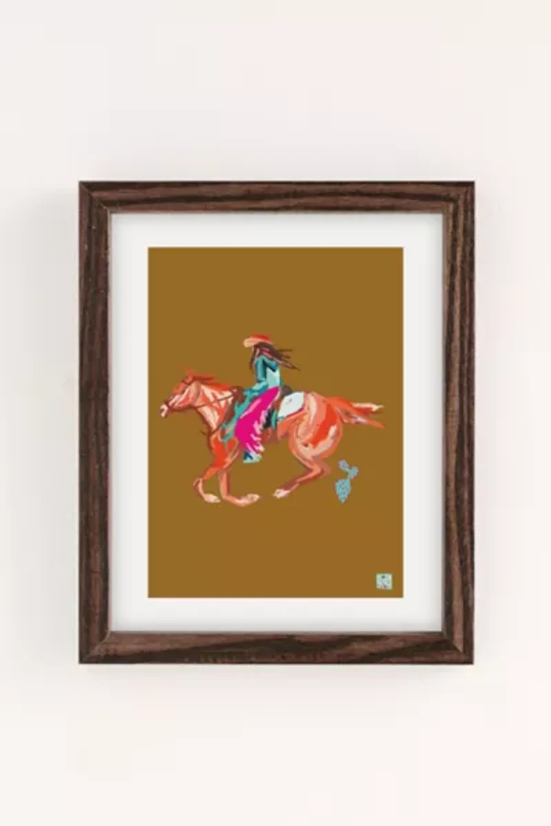 Tirzahlaneart Cowgirl On Horse Art Print