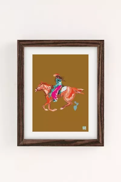 Tirzahlaneart Cowgirl On Horse Art Print