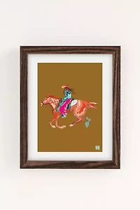 Tirzahlaneart Cowgirl On Horse Art Print
