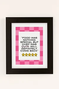 Pepino de Mar Cute Chef Pink Art Print