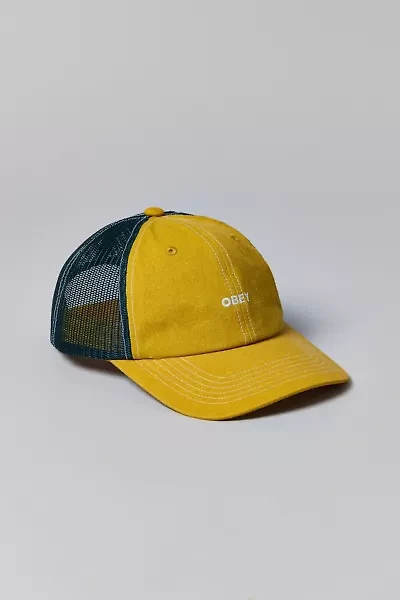 OBEY Bold Logo Pigment Dye Mesh Paneled Hat