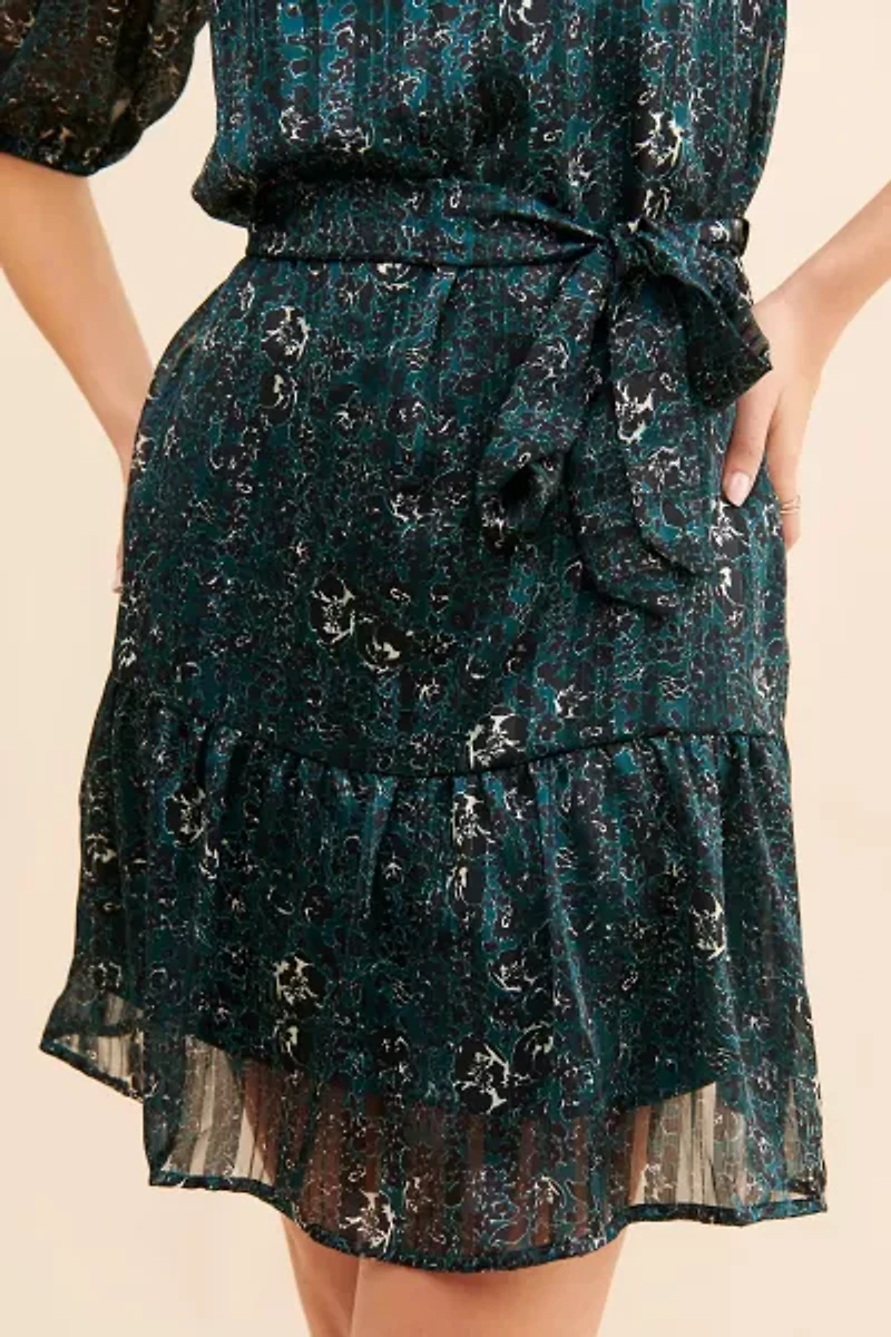 Du Paradis Ruffle Collar Mini Dress