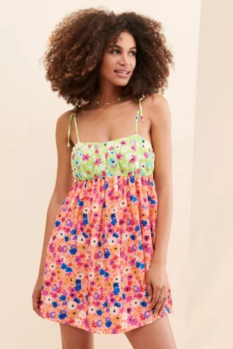 Glamorous Mixed Print Floral Mini Dress