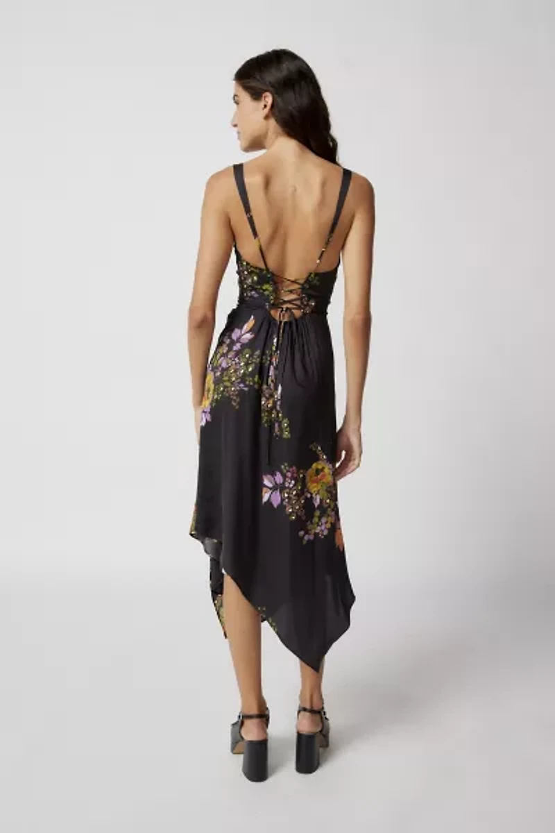 Priscilla Lace-Up Midi Dress