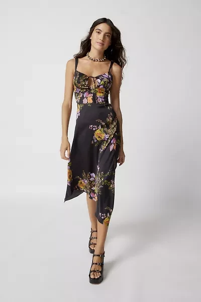 Priscilla Lace-Up Midi Dress