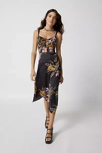 Priscilla Lace-Up Midi Dress