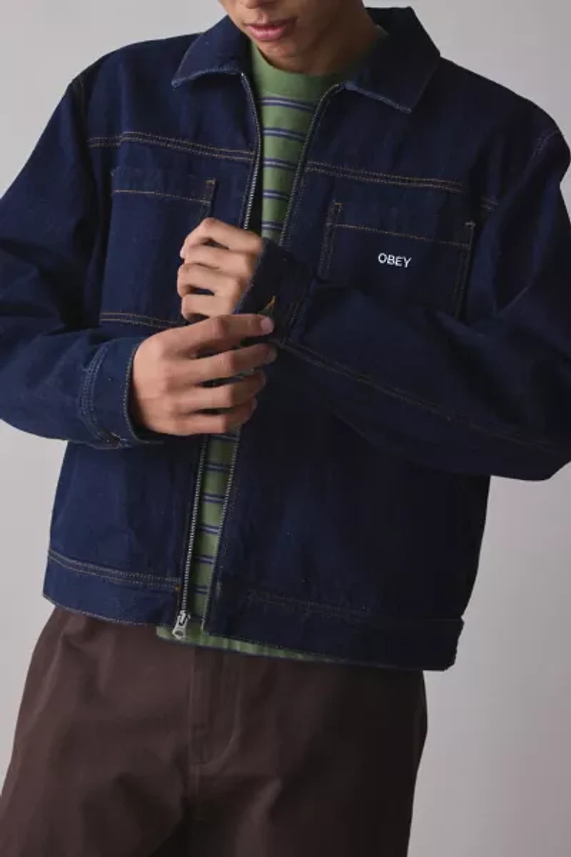 OBEY Icon Hardwork Zip-Up Denim Jacket