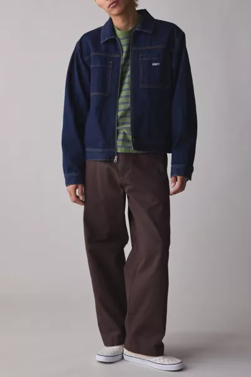 OBEY Icon Hardwork Zip-Up Denim Jacket