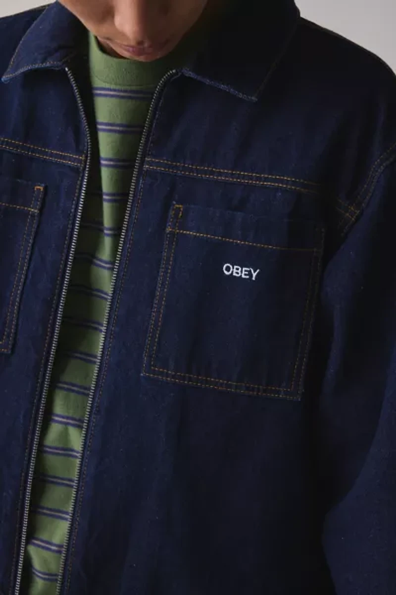 OBEY Icon Hardwork Zip-Up Denim Jacket