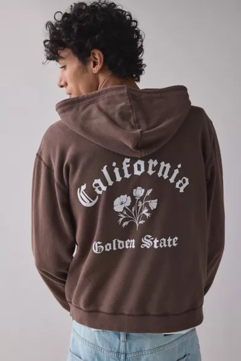 BDG Bonfire Graphic Full Zip Hoodie Sweatshirt