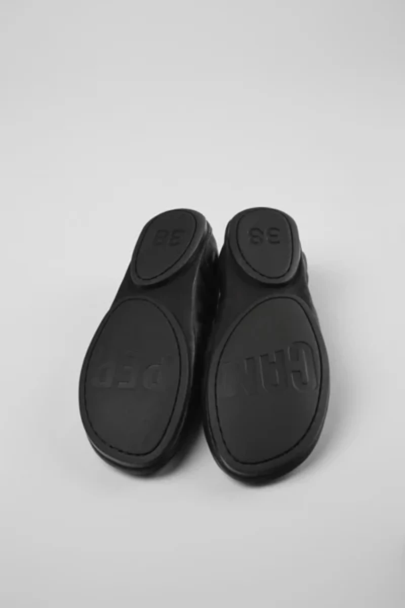 Camper Right Leather Pleated Ballerina Flat