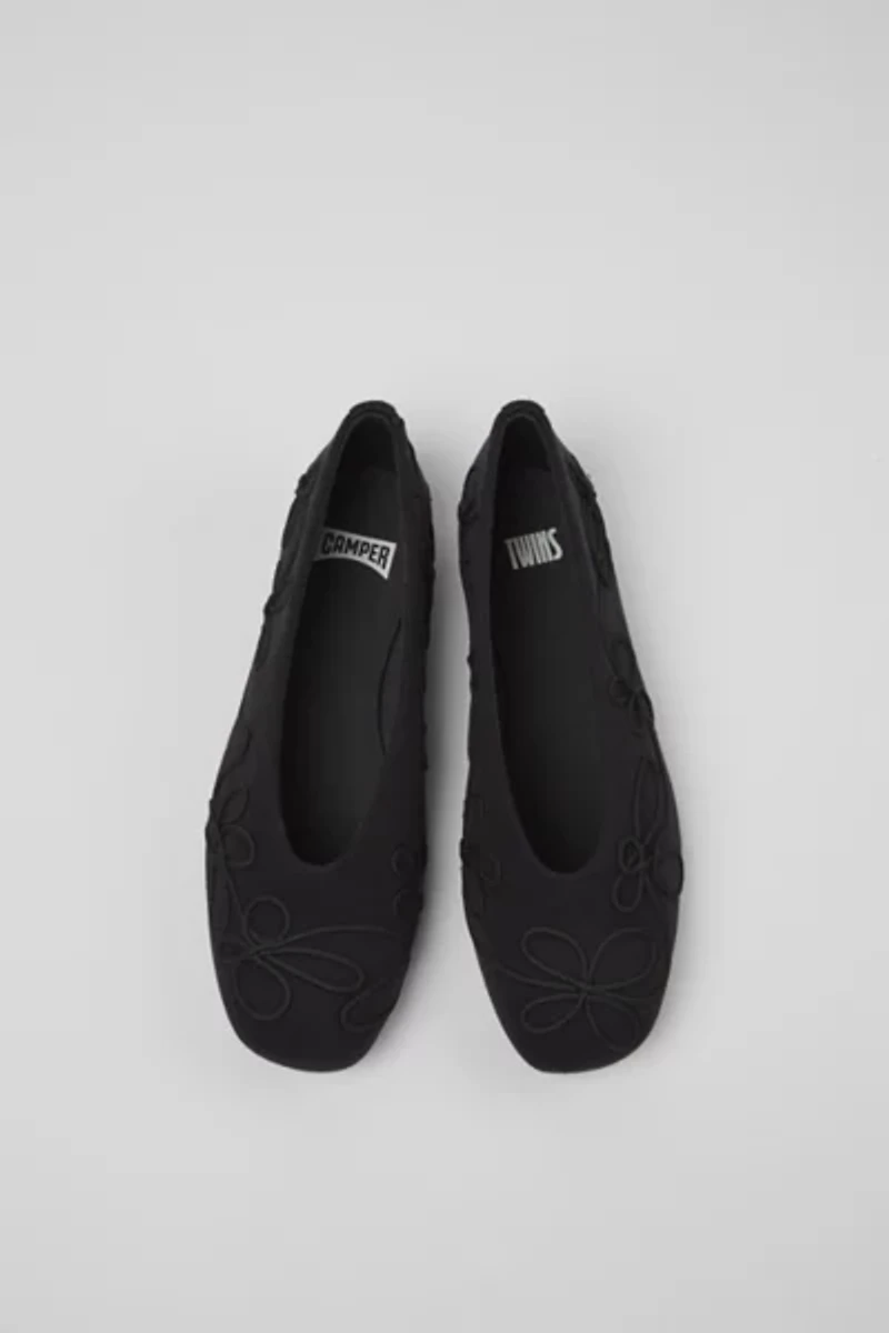 Camper Casi Myra Embroidered Ballerina Flat