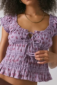 Kimchi Blue Remi Tie-Front Cropped Blouse