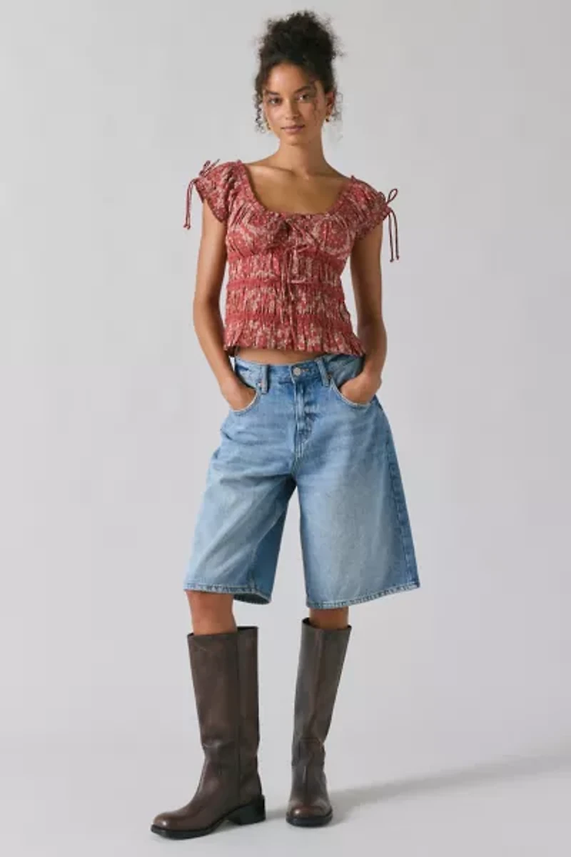 Kimchi Blue Remi Tie-Front Cropped Blouse