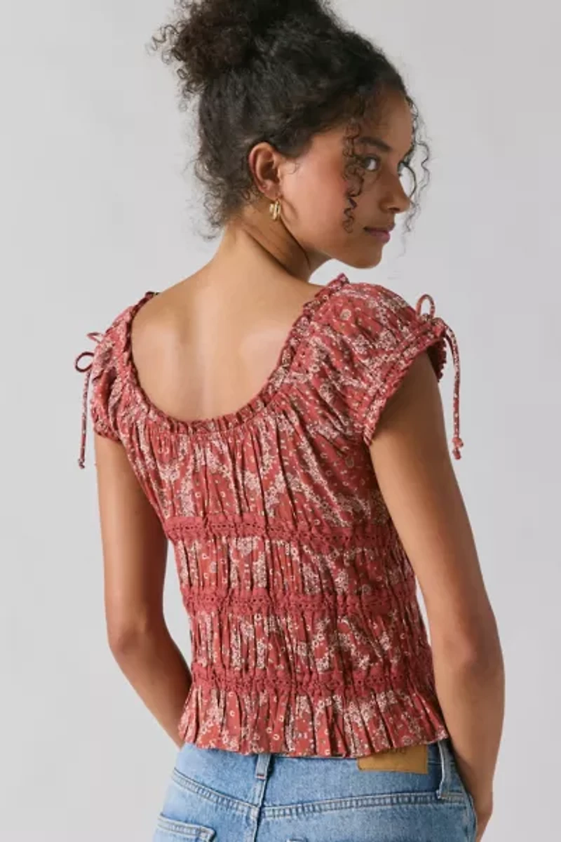 Kimchi Blue Remi Tie-Front Cropped Blouse