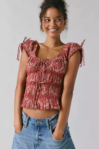 Kimchi Blue Remi Tie-Front Cropped Blouse