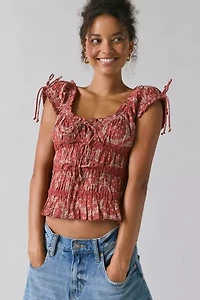 Kimchi Blue Remi Tie-Front Cropped Blouse