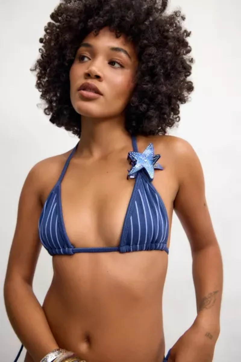 Out From Under Seamless Stripe Triangle Bikini Top