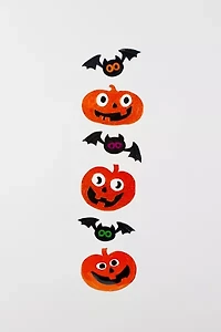 Jack-O-Lantern and Bats Halloween Gel Window Cling Set
