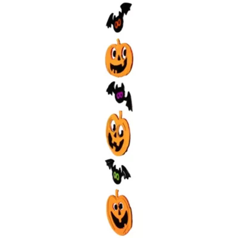 Jack-O-Lantern and Bats Halloween Gel Window Cling Set