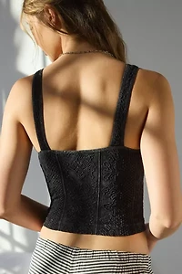 Out From Under Plunge Tapestry Jacquard Seamless Knit Cami