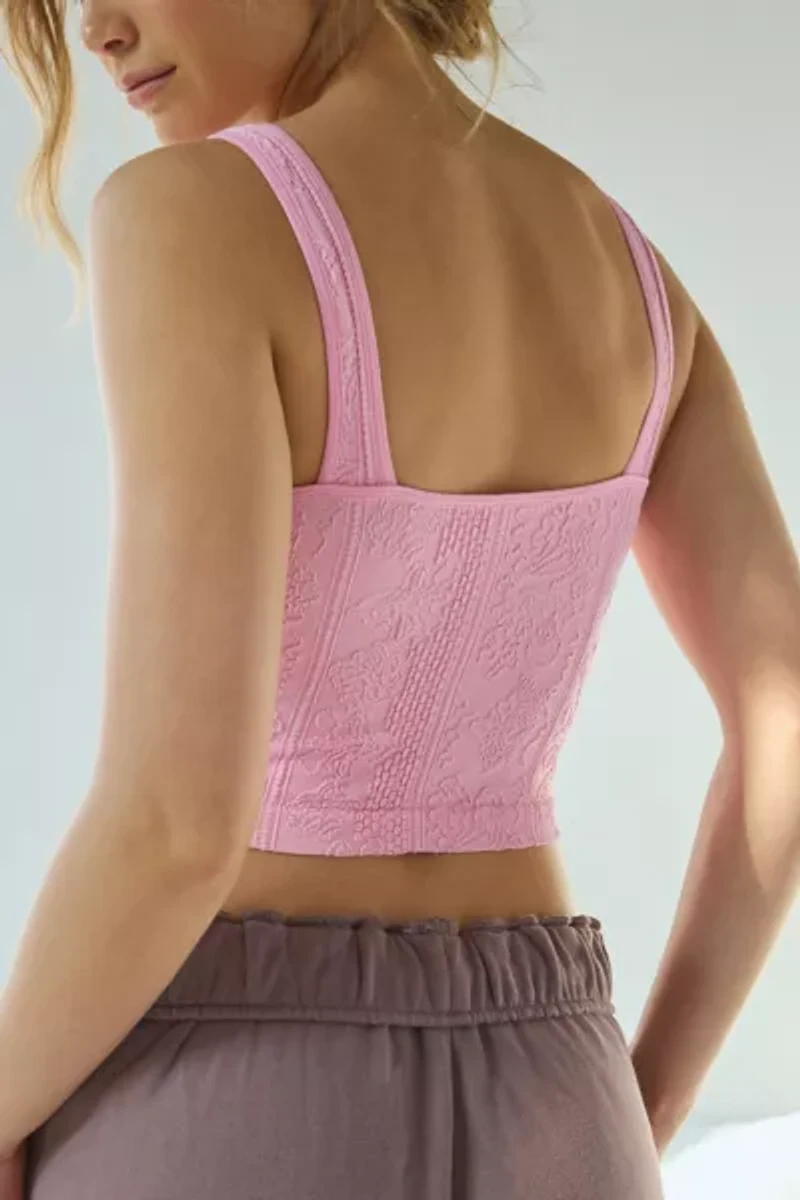 Out From Under Plunge Tapestry Jacquard Seamless Knit Cami