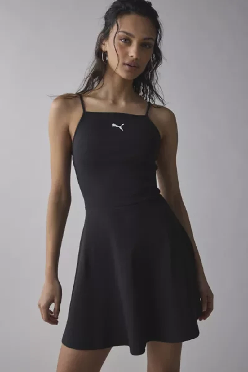 Puma Ribbed Knit Flared Mini Dress